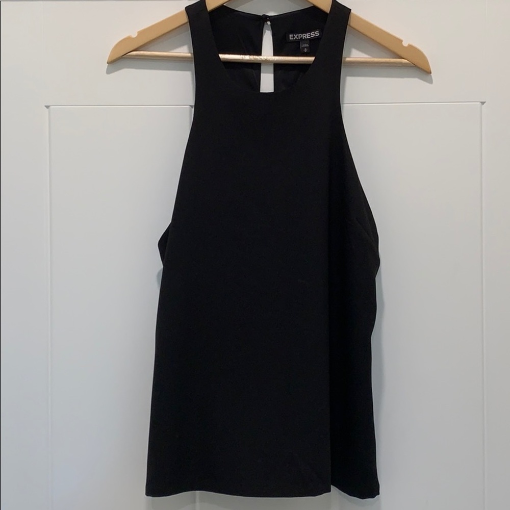 Black semi backless top